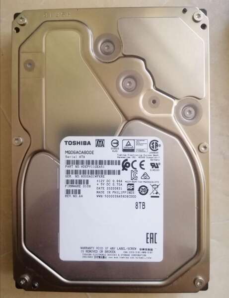 هارد دیسک اینترنال توشیبا 8TB TOSHIBA MG06A SERIES (کارکرده)