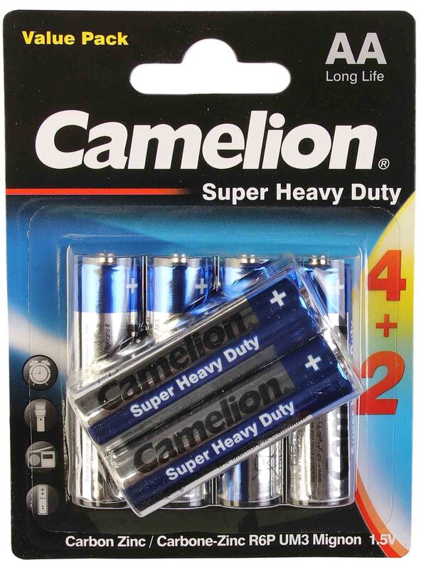 باتری قلمی کملیون مدل  Super Heavy Duty AA بسته 6 عددی gallery0