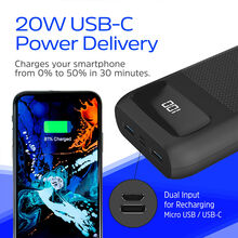 پاور بانک انرجایزر PowerSafe 20W PD مدل  Energizer UE20063PQ ظرفیت 20000 میلی آمپر سه پورت به همراه کابل USB-C gallery4