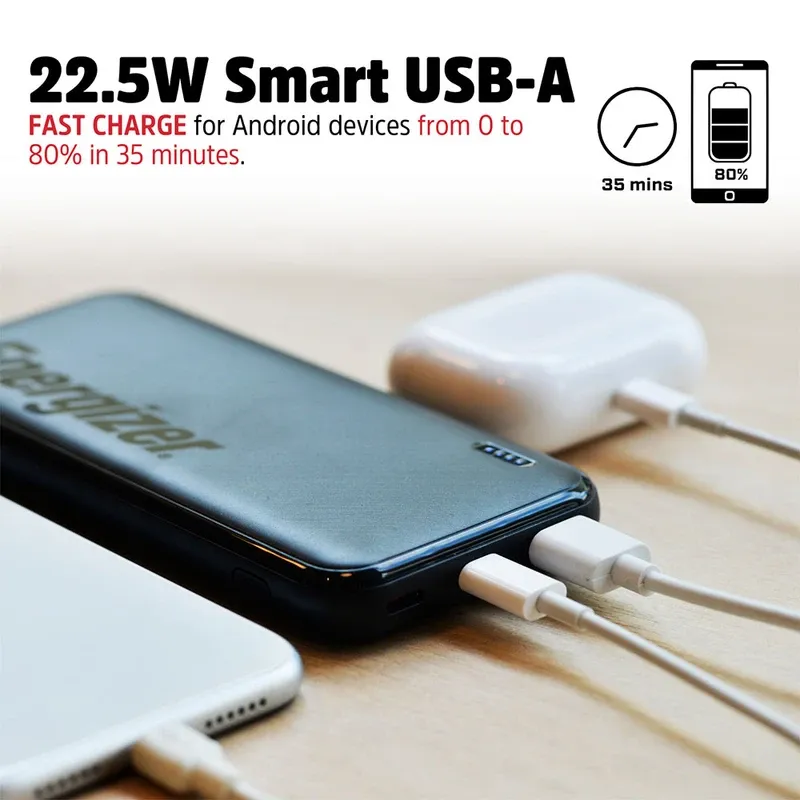 پاور بانک انرجایزر PowerSafe 22.5W PD مدل  Energizer UE10055PQ ظرفیت 10000 میلی آمپر سه پورت به همراه کابل USB-C gallery7