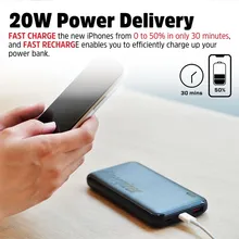 پاور بانک انرجایزر PowerSafe 22.5W PD مدل  Energizer UE10055PQ ظرفیت 10000 میلی آمپر سه پورت به همراه کابل USB-C gallery6