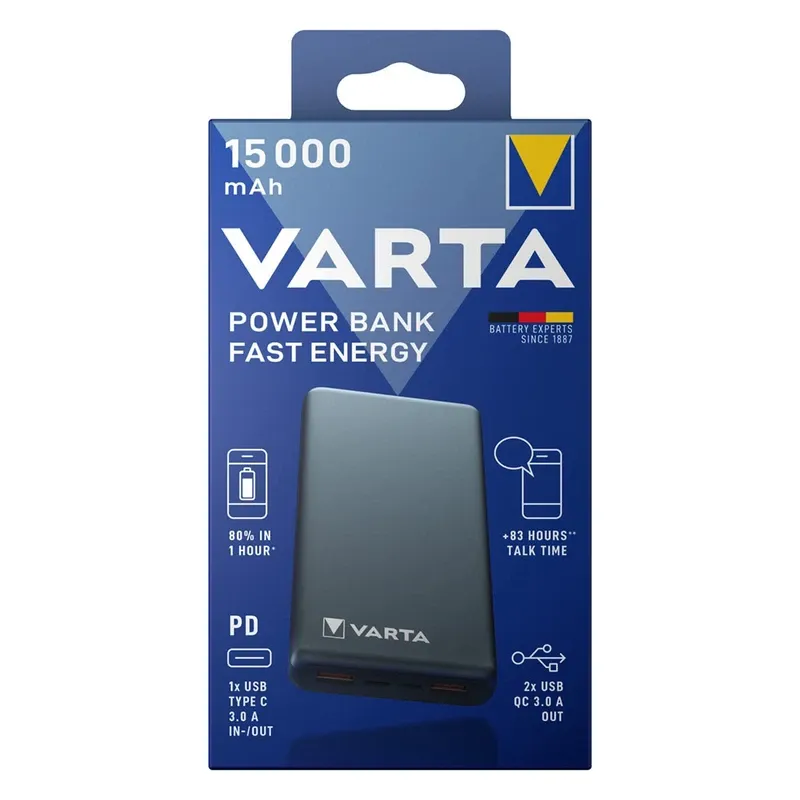 پاوربانک فست شارژ وارتا 15000 میلی آمپر Varta Fast Energy gallery0