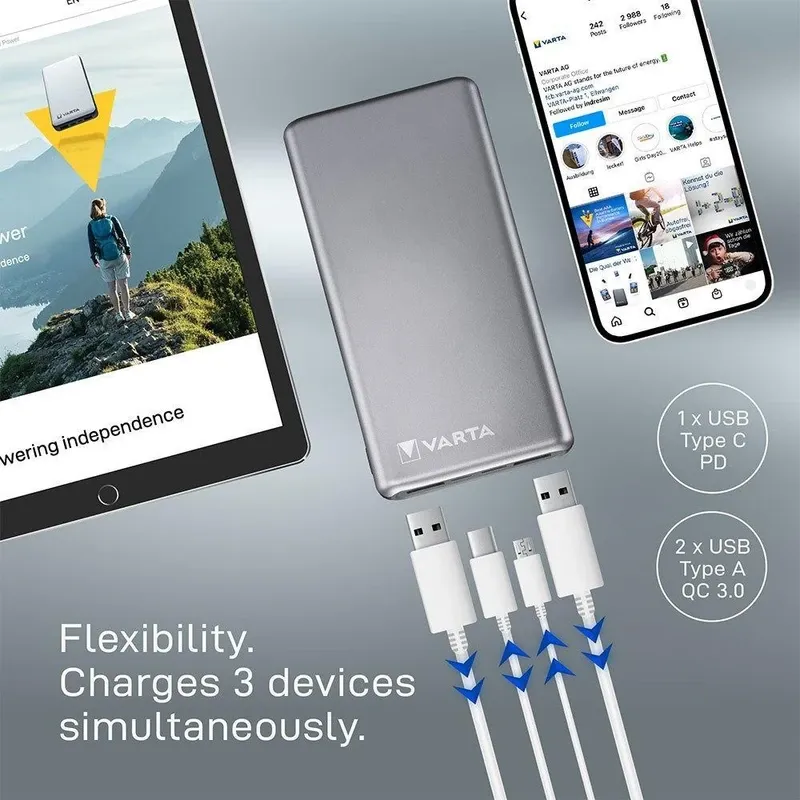 پاوربانک فست شارژ وارتا 15000 میلی آمپر Varta Fast Energy gallery1
